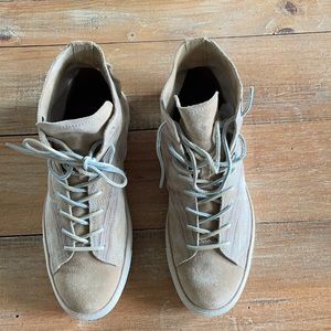 Frye High Top Mens Light Taupe Strip sz 11.5